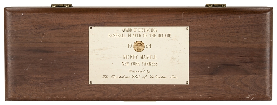 1964 Mickey Mantle "Baseball Player of the Decade" 3 Piece Presentation Carving Gift Set (Mantle LOA)